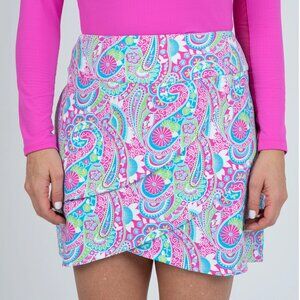 NWT Ladies IBKUL Gloria print layered golf SKORT